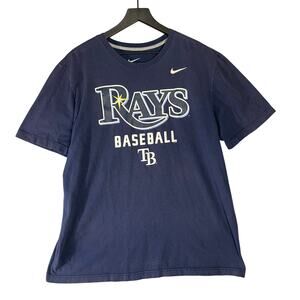 Nike Tampa Bay Rays Baseball T-Shirt Men’s XL Navy Blue MLB Short Sleeve Tee‎